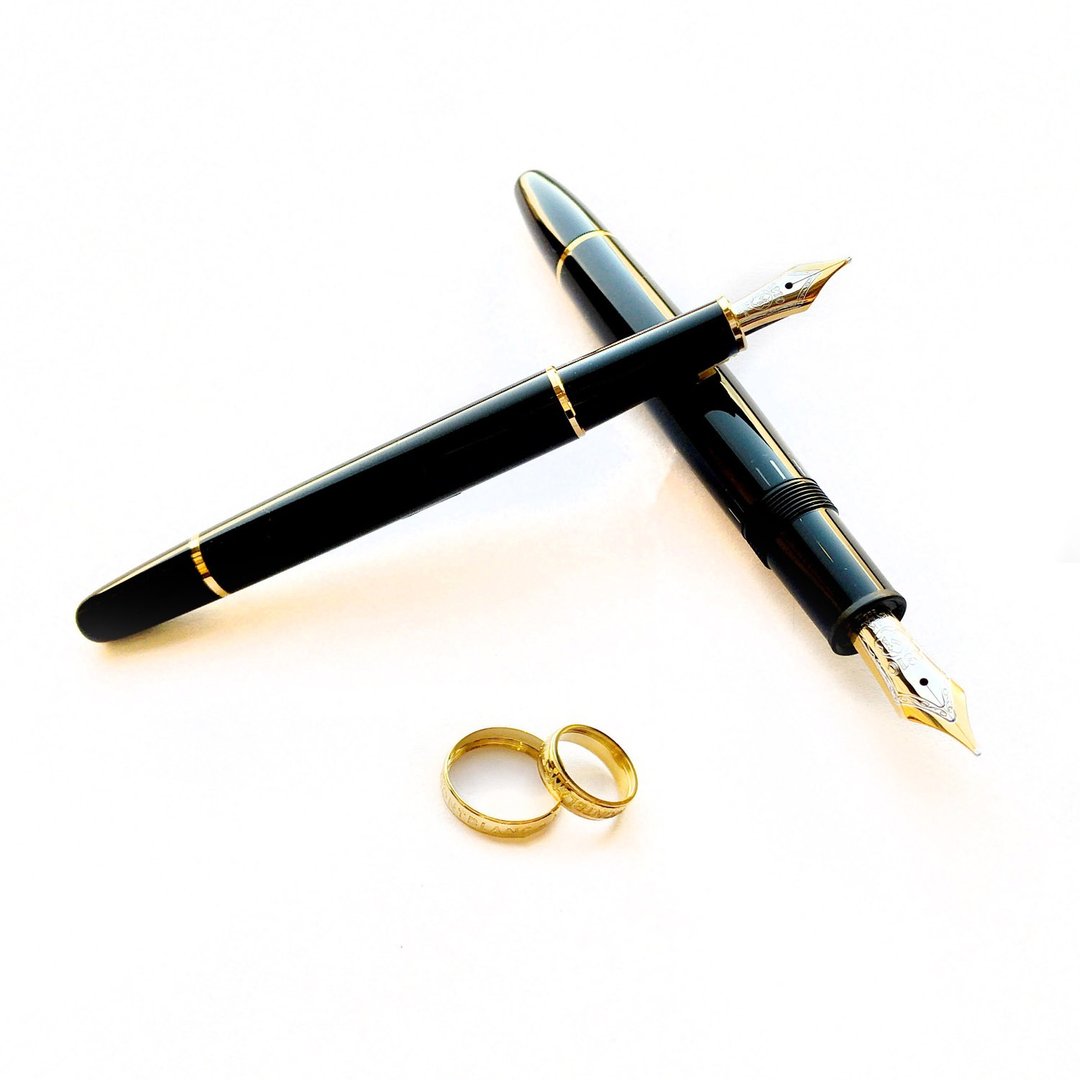 MONTBLANC 万宝龙 结婚戒对笔 | 德国 经典 纪念 - 对戒 - 树脂 黑色