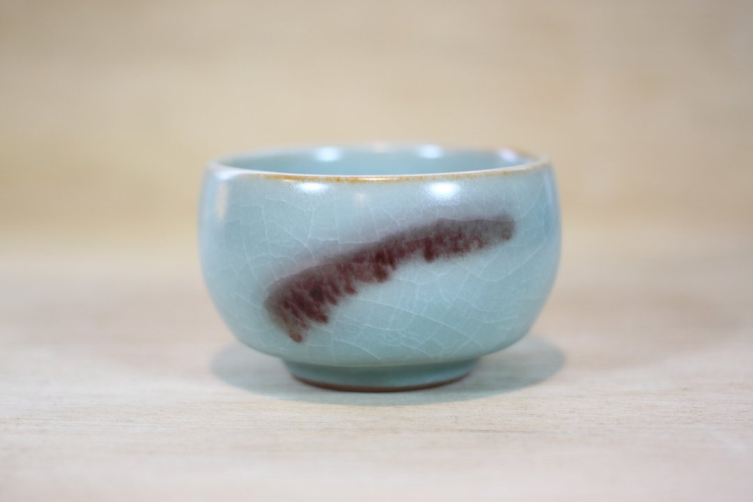 【快速出货】汝窑铜红 牛血红 小圆融杯 名家叶敏祥手作 - 茶具/茶杯 - 陶 