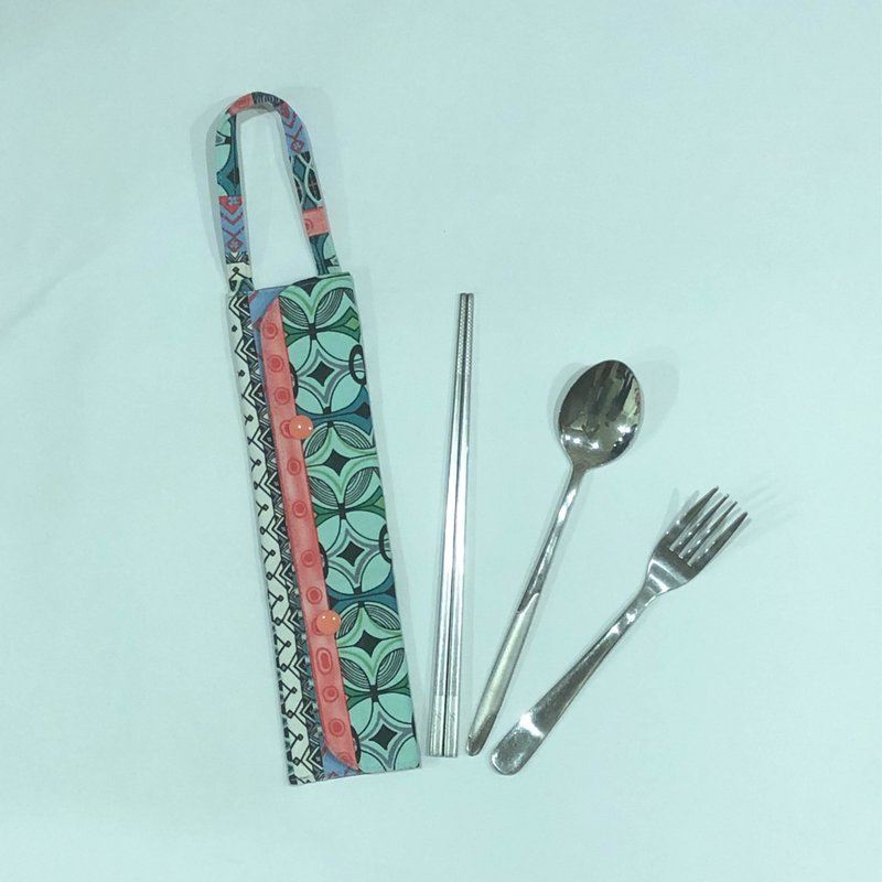 提把环保餐具套- 图腾 - 筷子/筷架 - 棉．麻 多色