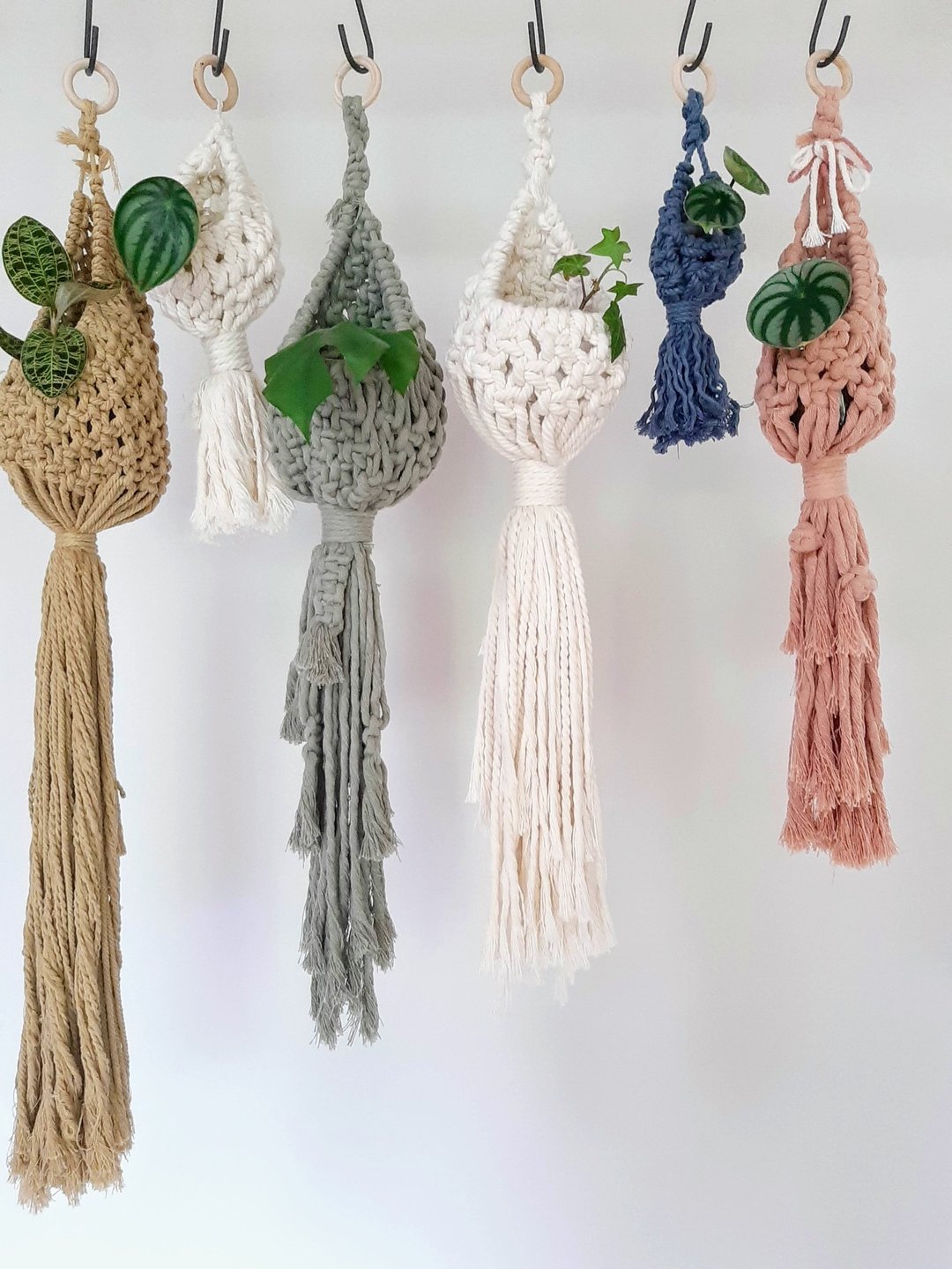 MACRAMÉ PLANT HANGER "Drop" - 墙贴/壁贴 - 棉．麻 白色