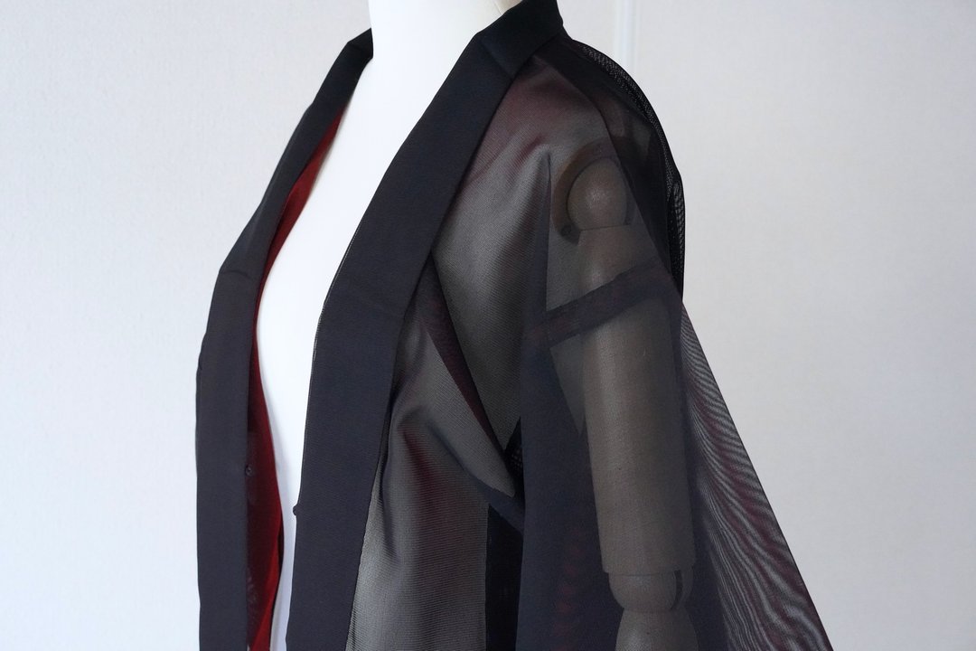 Summer kimono, loose woven kimono, Black kimono, kimono jacket /4914 - 女装休闲/机能外套 - 聚酯纤维 黑色