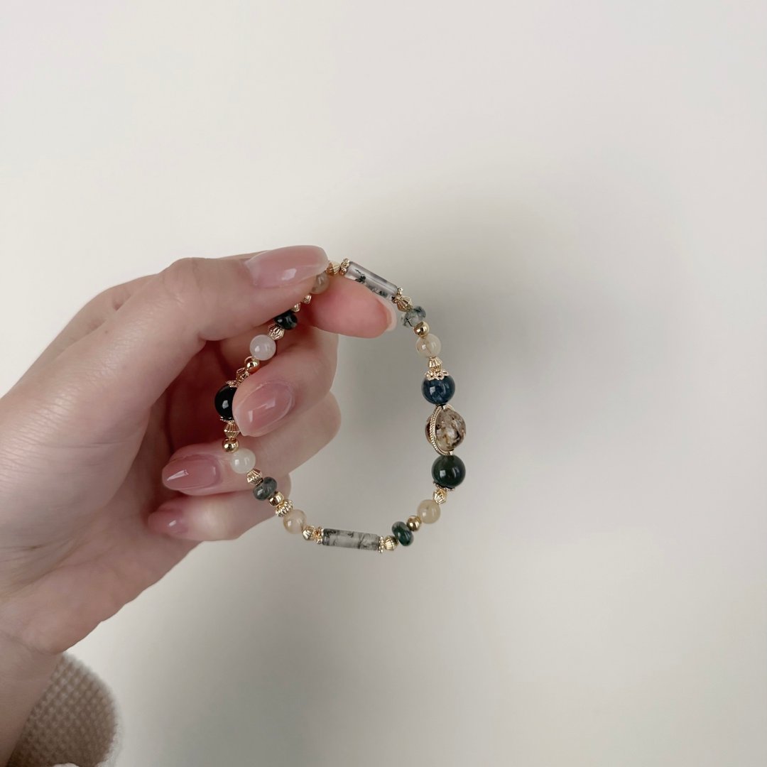 Mimis 设计款 绿境 脐带水晶手链 胎毛 宠物毛 母乳 - 婴儿饰品 - 水晶 