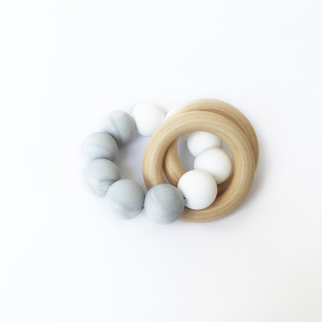 COLOR BLOCK TEETHER - WHITE MARBLE - 其他 - 其他材质 多色