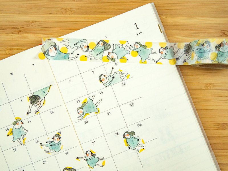 追月的人/日本制和纸胶带 dodolulu - 纸胶带 - 纸 