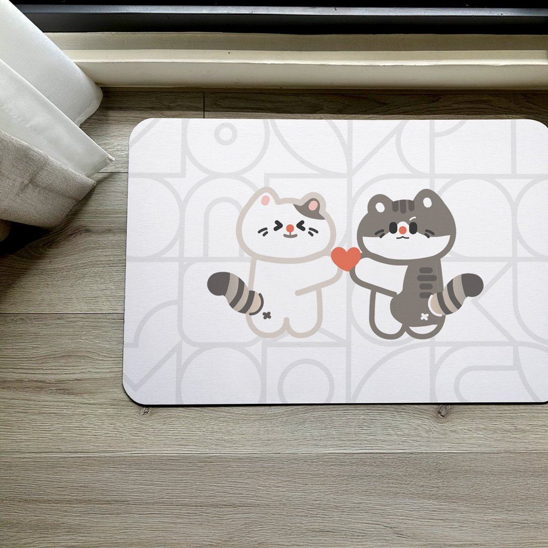 Couple猫猫- 硅藻土地垫(硬式) - 地垫/地毯 - 其他材质 