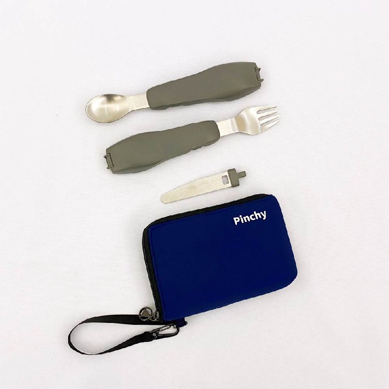 Pinchy秒食行动餐具 四件套 环保 折叠餐具 露营餐具 - 餐刀/叉/匙组合 - 不锈钢 