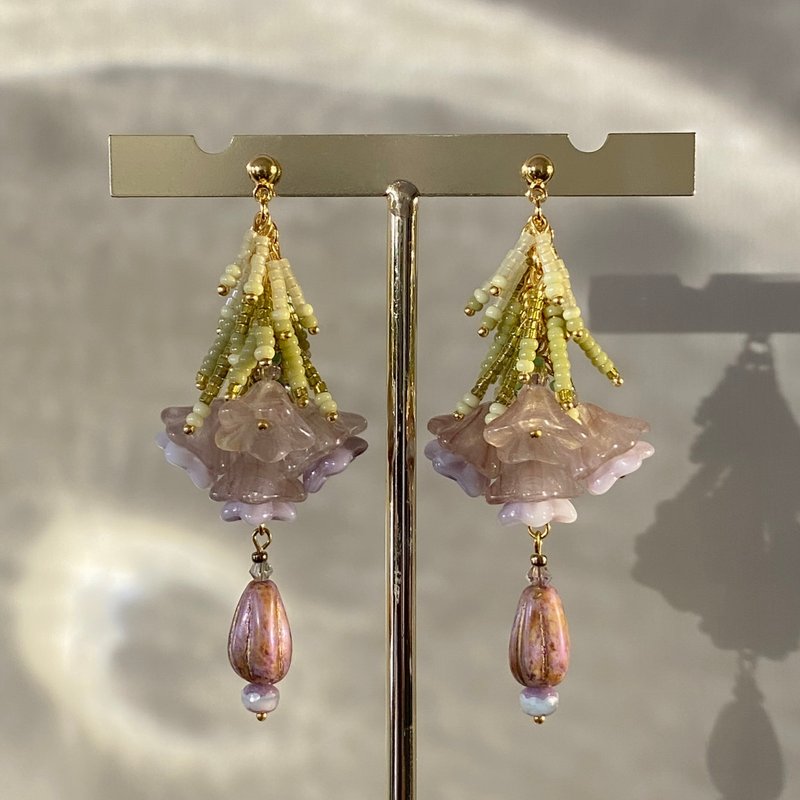 Atelier Pluton实验序号 | PL499 - 耳环/耳夹 - 玻璃 粉红色