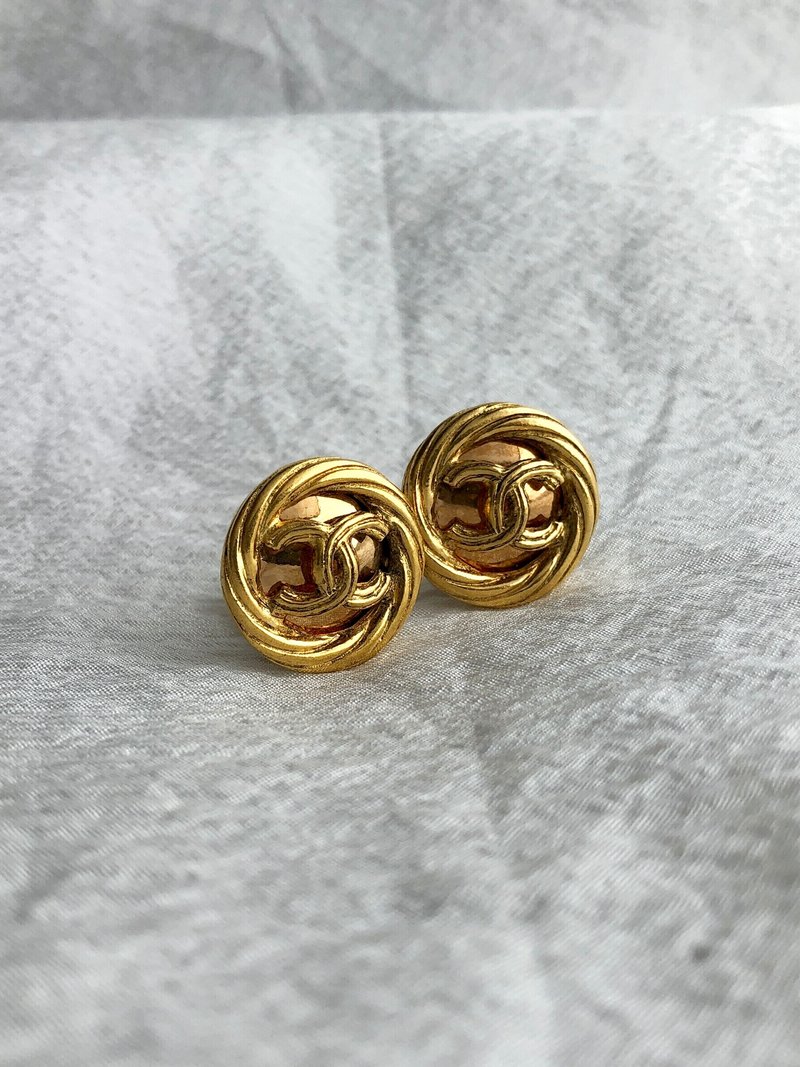 【日本直送，铭牌二手包装】CHANEL 香奈儿耳夹金此处标记圈 复古复古 老ux77yh - 耳环/耳夹 - 其他材质 金色
