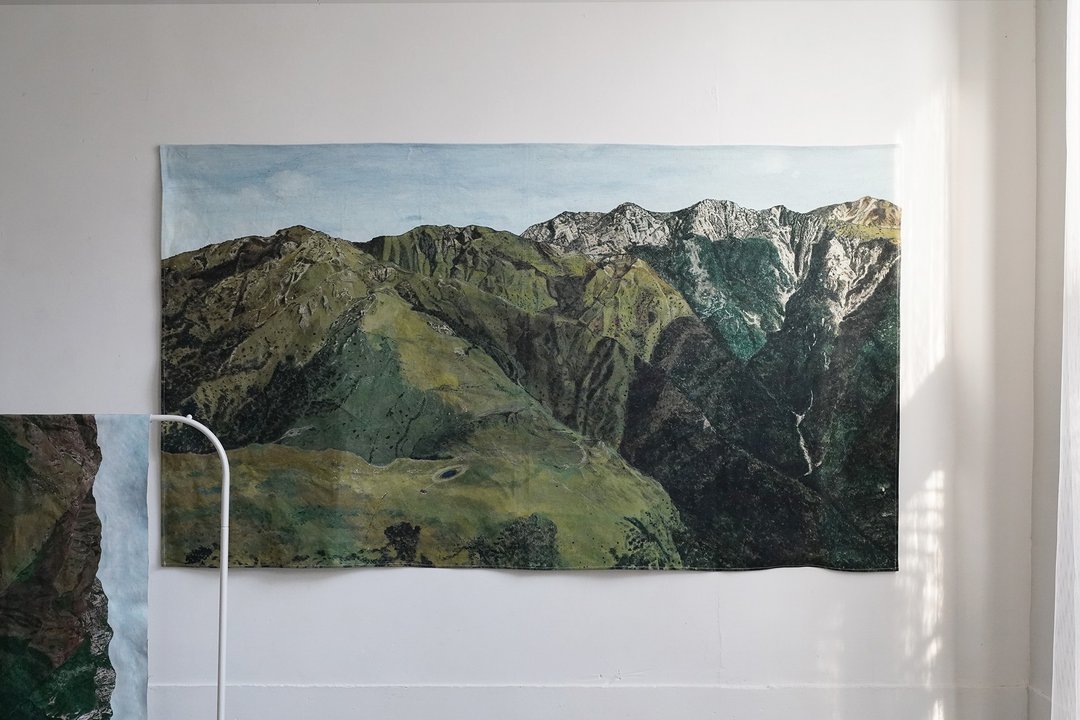 台湾山挂布 - 秀姑峦山&大水窟山 144x83 cm / 70x40 cm - 海报/装饰画/版画 - 棉 绿色
