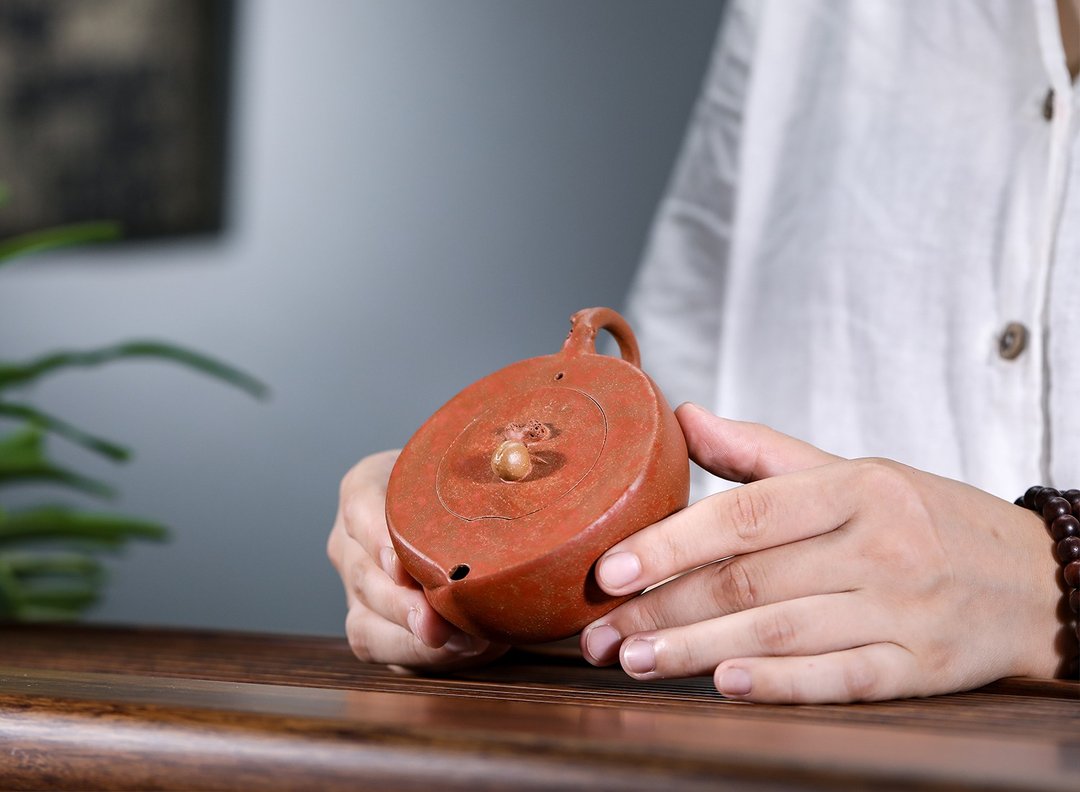 茶壶礼品 仿生 寿桃 宜兴紫砂壶 宜兴原矿段泥190cc独孔礼物 送礼 - 茶具/茶杯 - 陶 橘色