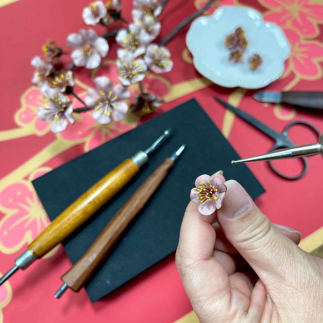 皮革桃花耳环手作课程【一人成班】【定制化礼物】 - 皮件 - 真皮 