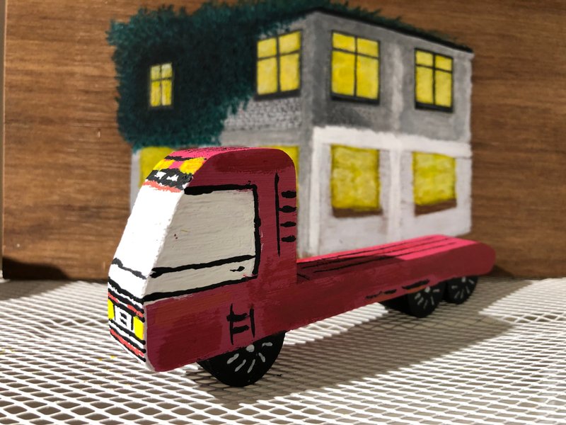 板车-彩绘积木DIY材料包 - 插画/绘画/写字 - 木头 咖啡色