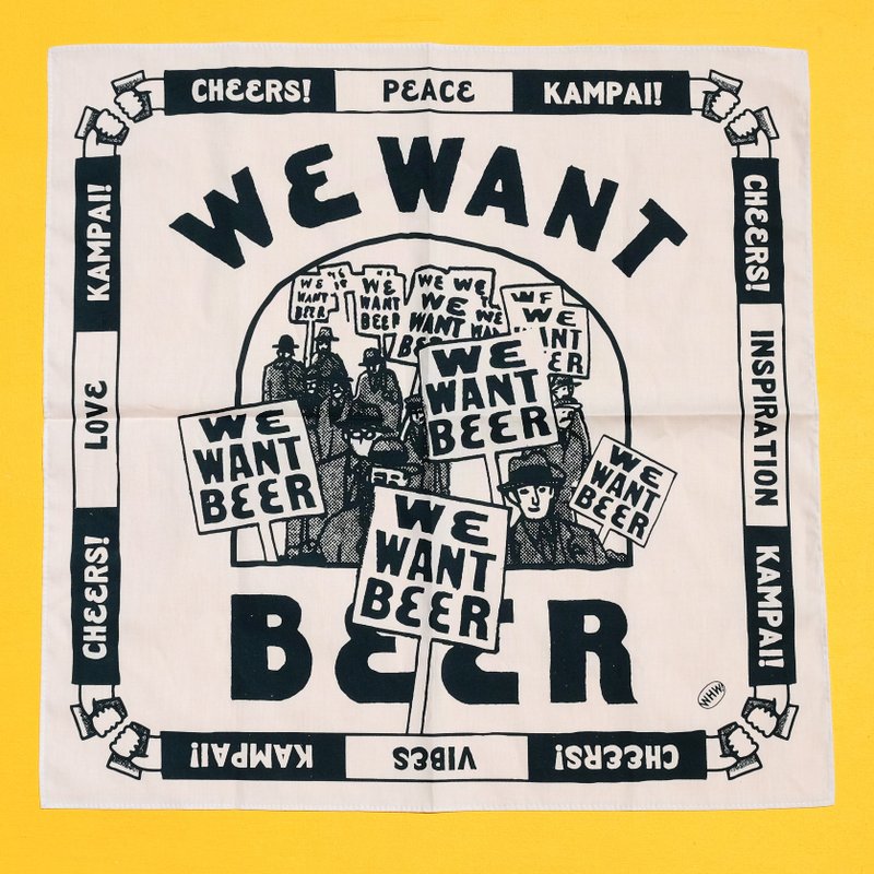 WEWANT啤酒手帕 - 手帕/方巾 - 棉 白色