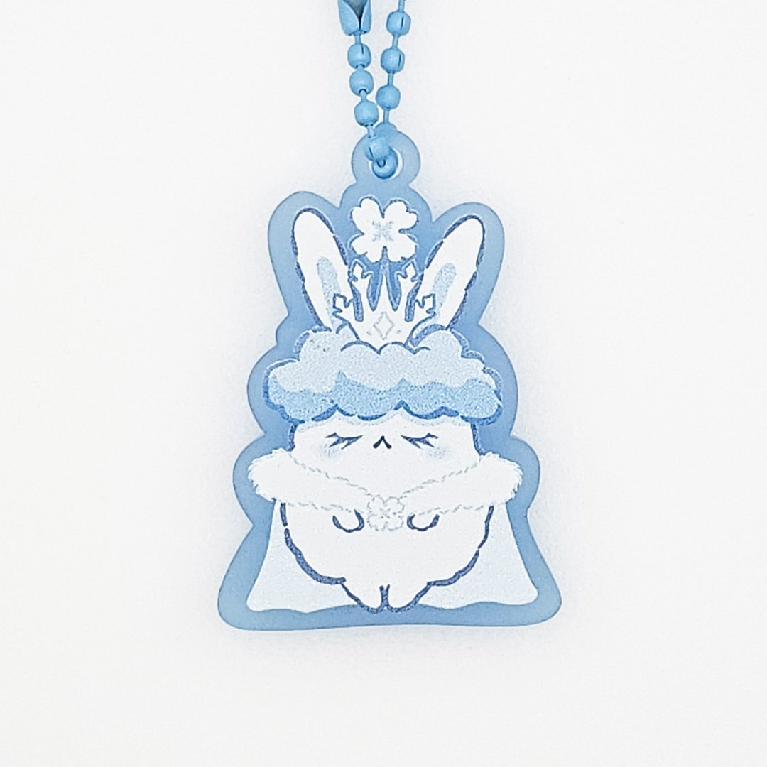 Cromyo | 雪之女王兔雾面压克力吊饰 (3mm) - 钥匙链/钥匙包 - 塑料 蓝色