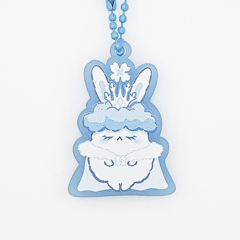 Cromyo | 雪之女王兔雾面压克力吊饰 (3mm) - 钥匙链/钥匙包 - 塑料 蓝色