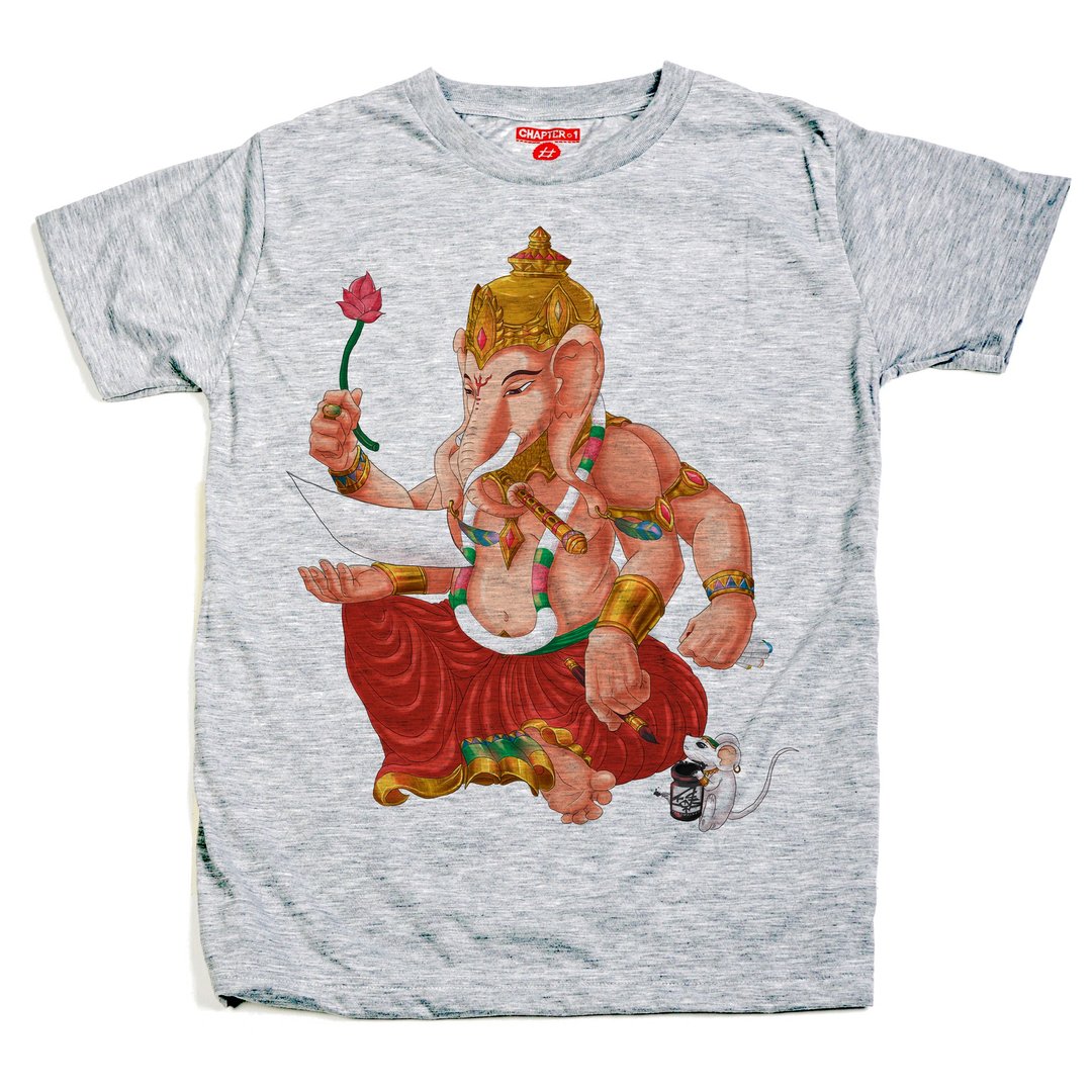 Ganesha unisex men woman cotton mix Chapter One T-shirt - 男装上衣/T 恤 - 棉 白色