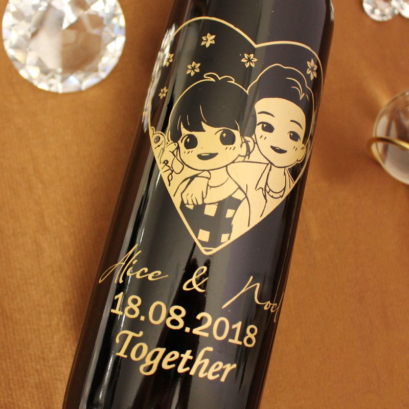 Portrait人像系列|订制520爱心红酒|雕刻 - 酒类 - 玻璃 