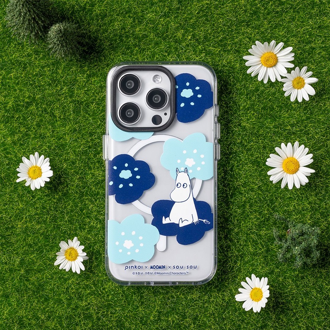 【Moomin x SOU・SOU】Clear(MagSafe兼容)透明手机壳|姆明-微笑 - 手机壳/手机套 - 塑料 透明