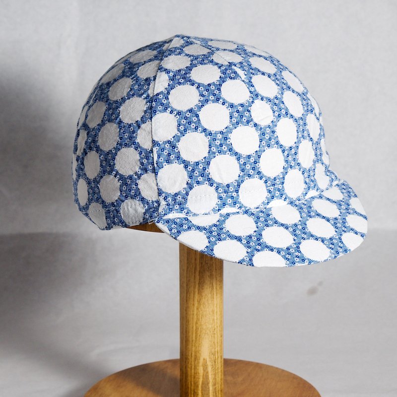 手工单车小帽 | 花花波点 香港本土品牌 手工制 - 自行车/周边 - 棉．麻 蓝色