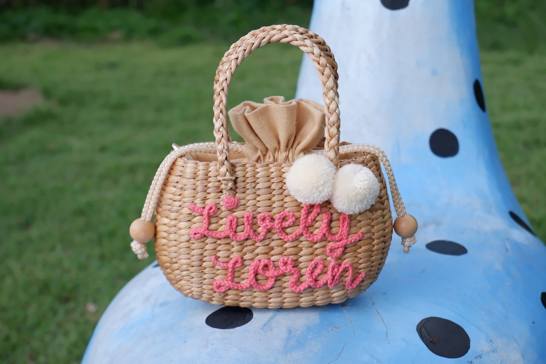 Woven bags, children's bags, shoulder bags, Kids bags personalized bag mini bag - 后背包/双肩包 - 植物．花 