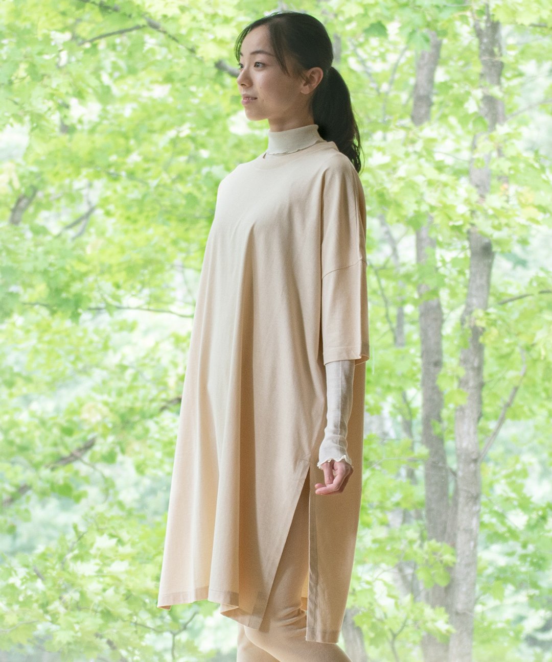 [Kiso] Plant dyed Botanix organic cotton long T-shirt - 女装 T 恤 - 棉．麻 