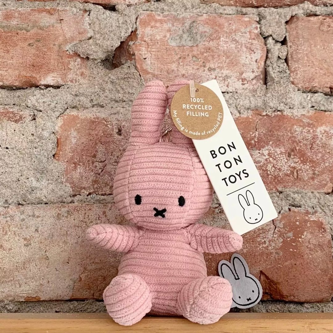 荷兰 Bon Ton Toys | Miffy 米飞兔 灯芯绒 钥匙圈 粉红 10cm - 钥匙链/钥匙包 - 其他材质 粉红色