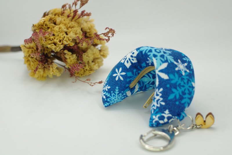 【幸运签饼-冰雪蓝】直径6.5厘米/磁铁开合/有放字条/MIT - 零钱包 - 棉．麻 