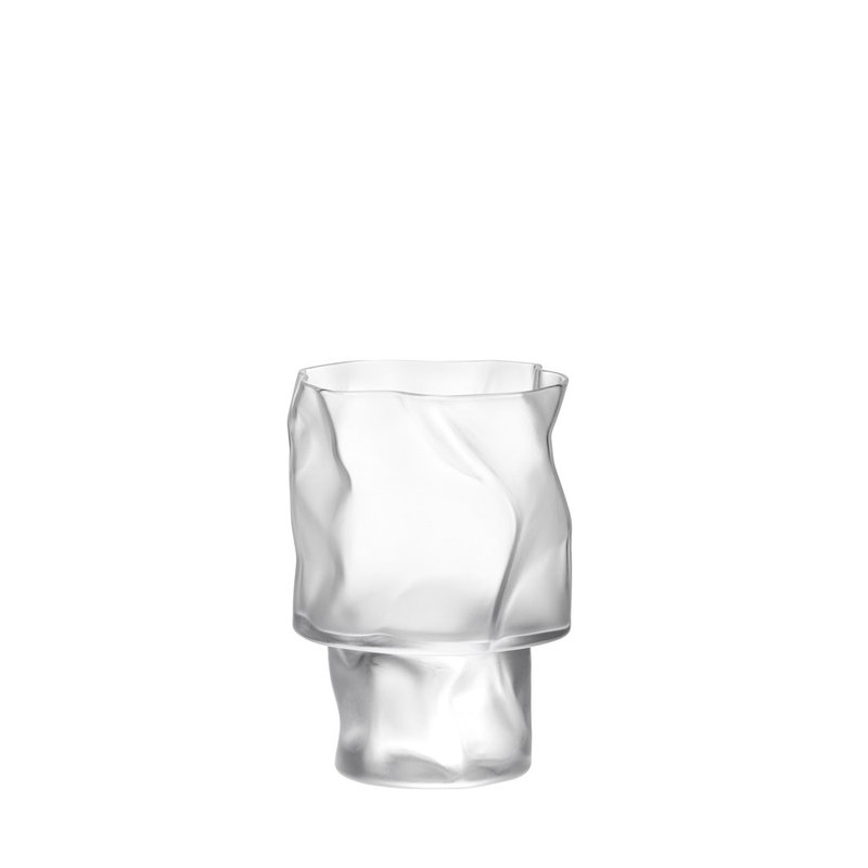 皱折感酒杯 雾面 240ML - 茶具/茶杯 - 玻璃 透明