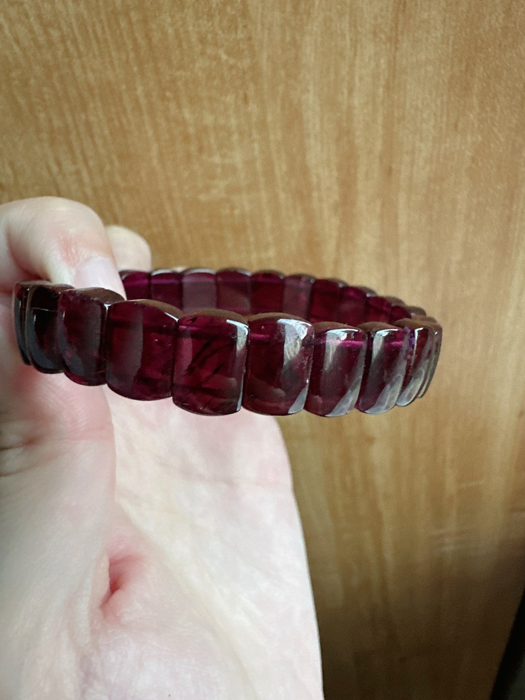 心忱-紫牙乌手排 - 手链/手环 - 水晶 红色
