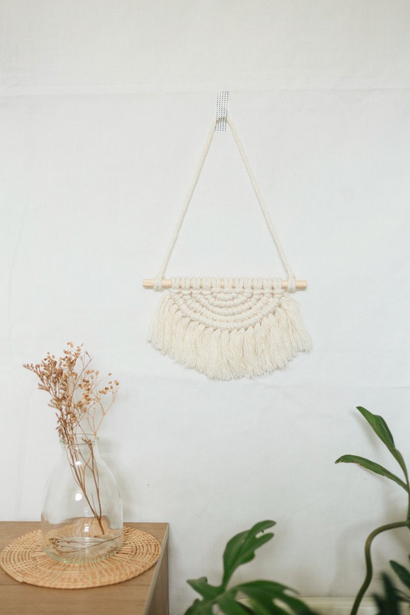 Rainbow mini wall decorate Macrame - 墙贴/壁贴 - 棉 白色
