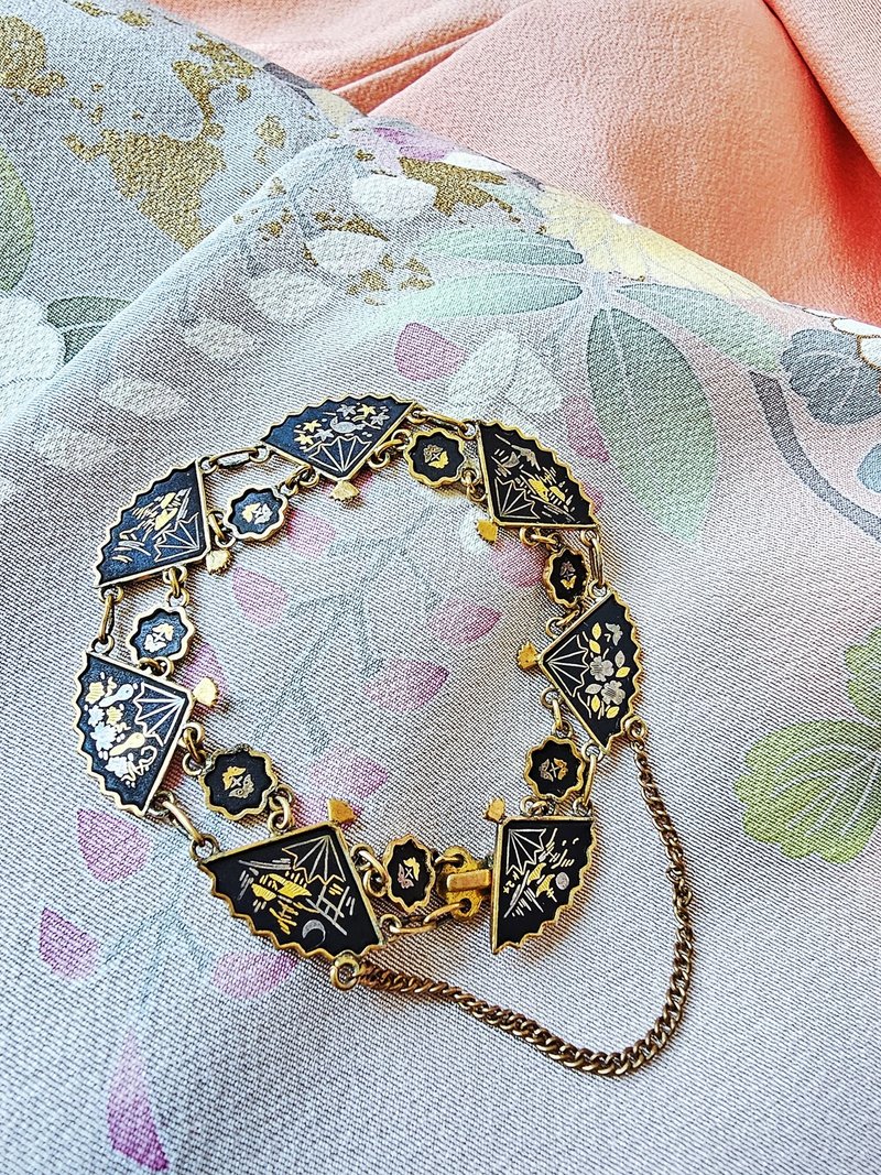 日本大马士革扇形手链【日本老件时尚珠宝】 - 手链/手环 - 其他金属 多色