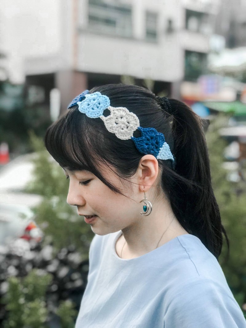 【花砖发带 】手工钩织发带 - 发带/发箍 - 棉．麻 多色