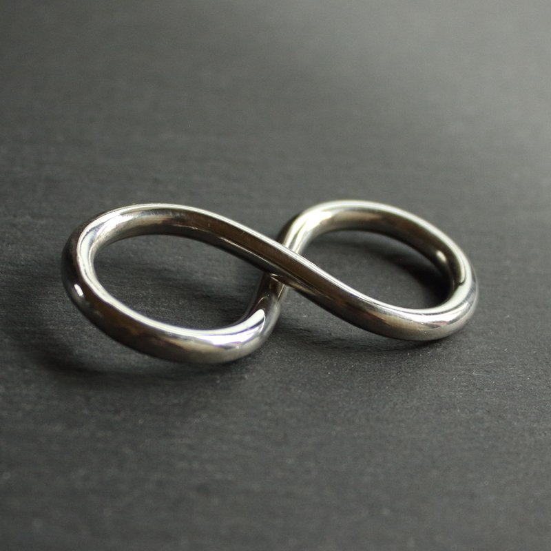 锡×银环 双环丁环 - 戒指 - 银 银色