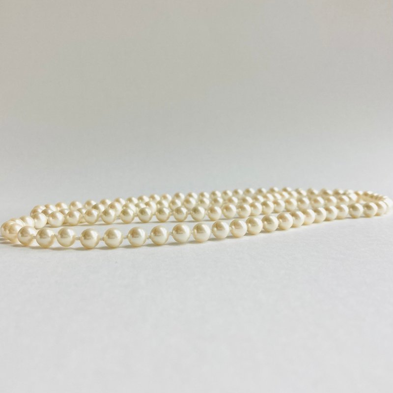 贝壳珍珠全结珠歌剧院式项链 / 约6.5mm 约80cm / 无扣式 / 奶油双色 / R / 日本制造 - 项链 - 贝壳 金色