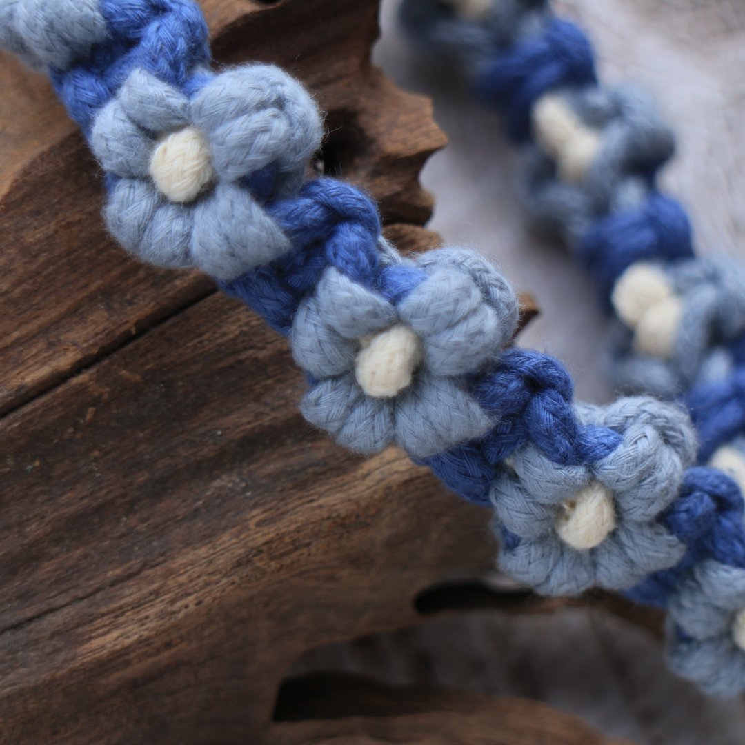 Macrame 花花手机挂绳 手机绳 编织小花 手机腕带 包包吊饰 钥匙 - 挂绳/吊绳 - 棉 