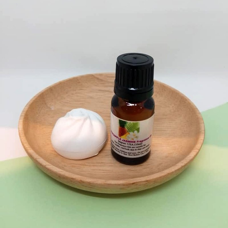 造型扩香石配香薰油(菠萝茉莉) - 香薰/精油/线香 - 其他材质 黄色