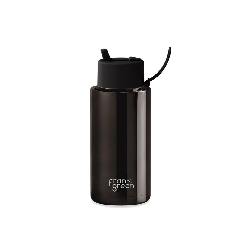 【frank green 台湾】限量版三层真空保温瓶1000ml影子系列黑色盖 - 水瓶/水壶 - 不锈钢 黑色