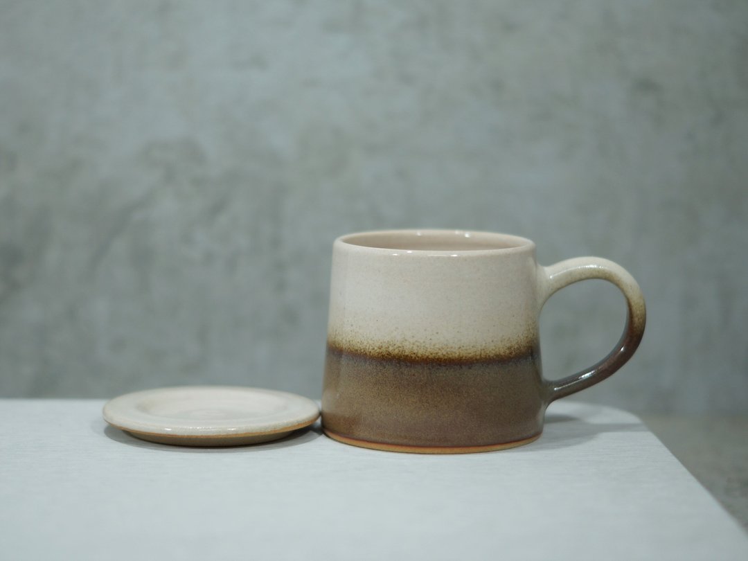 银煤竹山形杯-约330ml,茶杯,马克杯,水杯,咖啡杯,杯盖 - 咖啡杯/马克杯 - 陶 多色