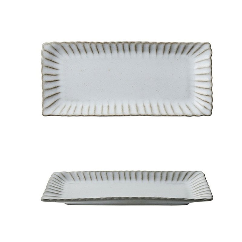 意大利VBC casa FONDACO系列 26cm小长方盘 经典米白 - 盘子/餐盘/盘架 - 陶 白色