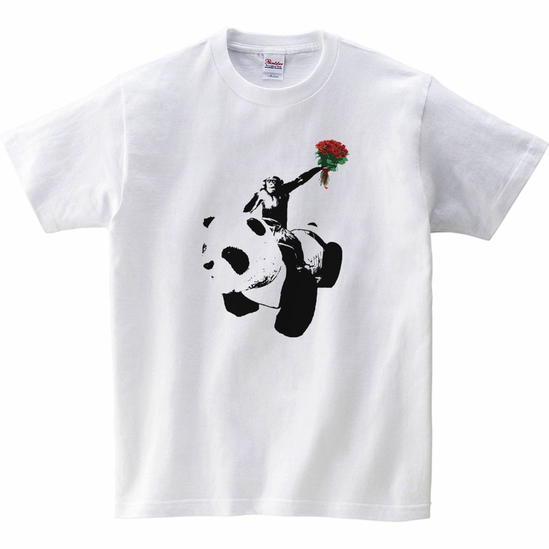 Kids T-shirt / flower monkey - 童装上衣 - 棉 白色
