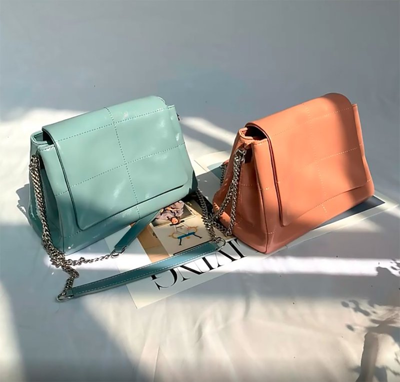 【换季特卖】Hakken 水桶包韩系油蜡牛皮侧背包斜背包两用单肩包 - 侧背包/斜挎包 - 真皮 咖啡色