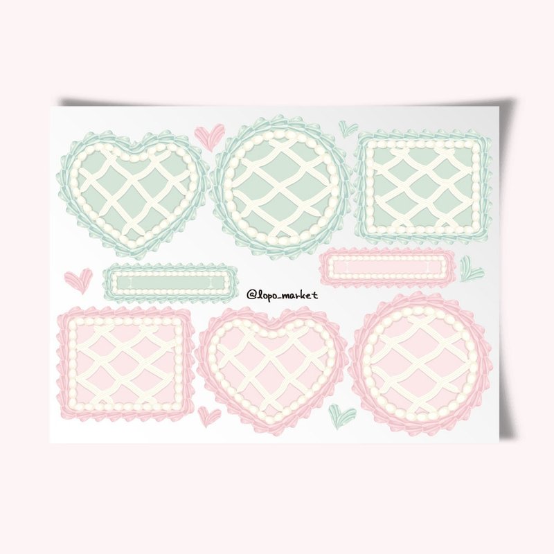 蛋糕奶油画框贴纸组 (4 张) - 贴纸 - 纸 