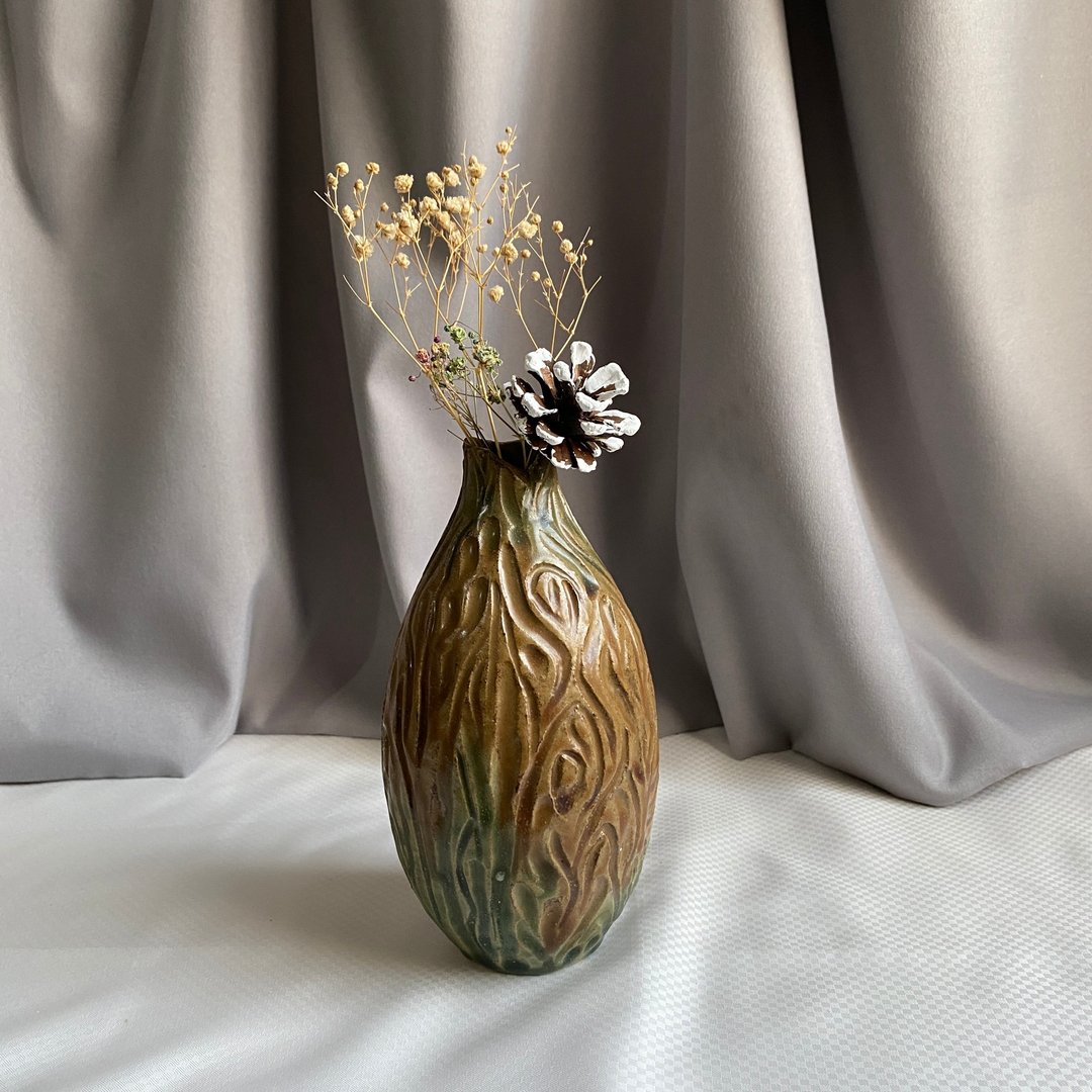 寂林。手工陶瓷花瓶 花器 陶器 陶艺 花艺道具 - 花瓶/陶器 - 陶 咖啡色