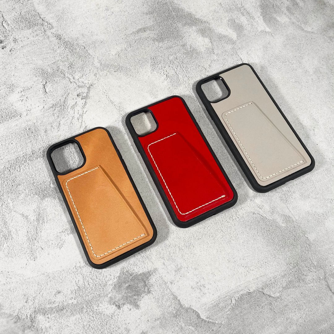 The Lederer 插卡真皮电话壳 | iPhone 13/12/11|  手缝完成品 - 皮件 - 真皮 蓝色