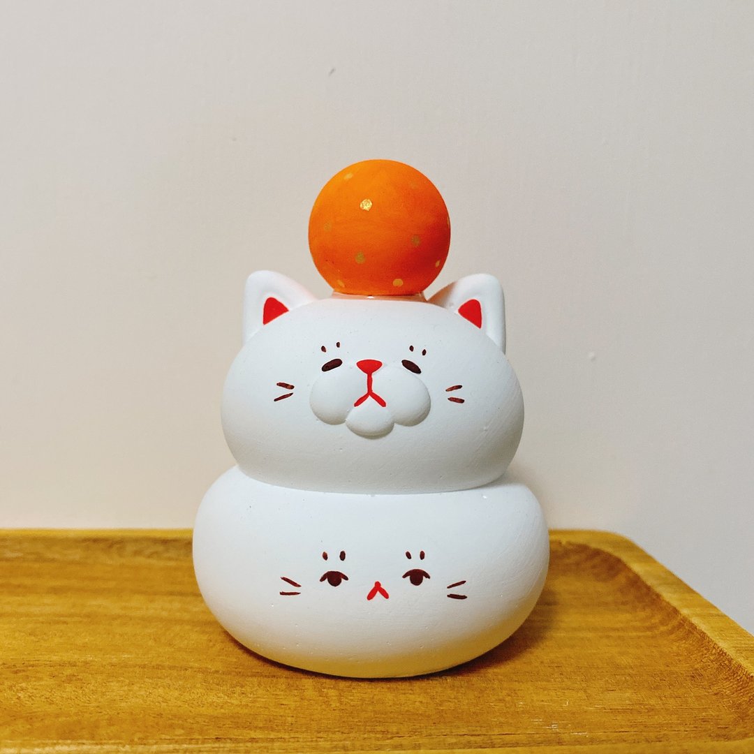 扩香石 | 缘起物系列 | 手绘 猫猫镜饼扩香石 - 香薰/精油/线香 - 其他材质 