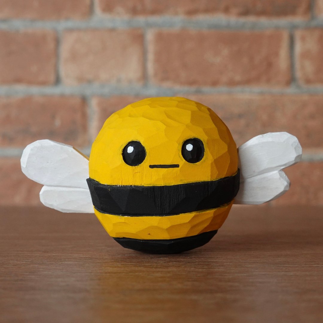 Bee - 玩偶/公仔 - 木头 黄色