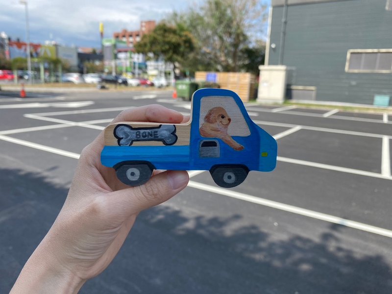 皮卡货车 - 彩绘积木DIY材料包 - 插画/绘画/写字 - 木头 咖啡色