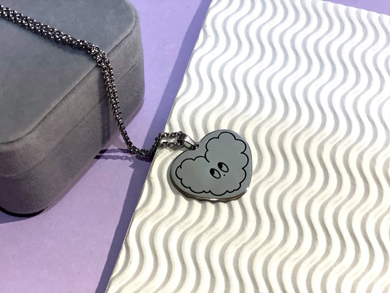 LLCXY love necklace 紫色毛毛项链 - 项链 - 不锈钢 银色