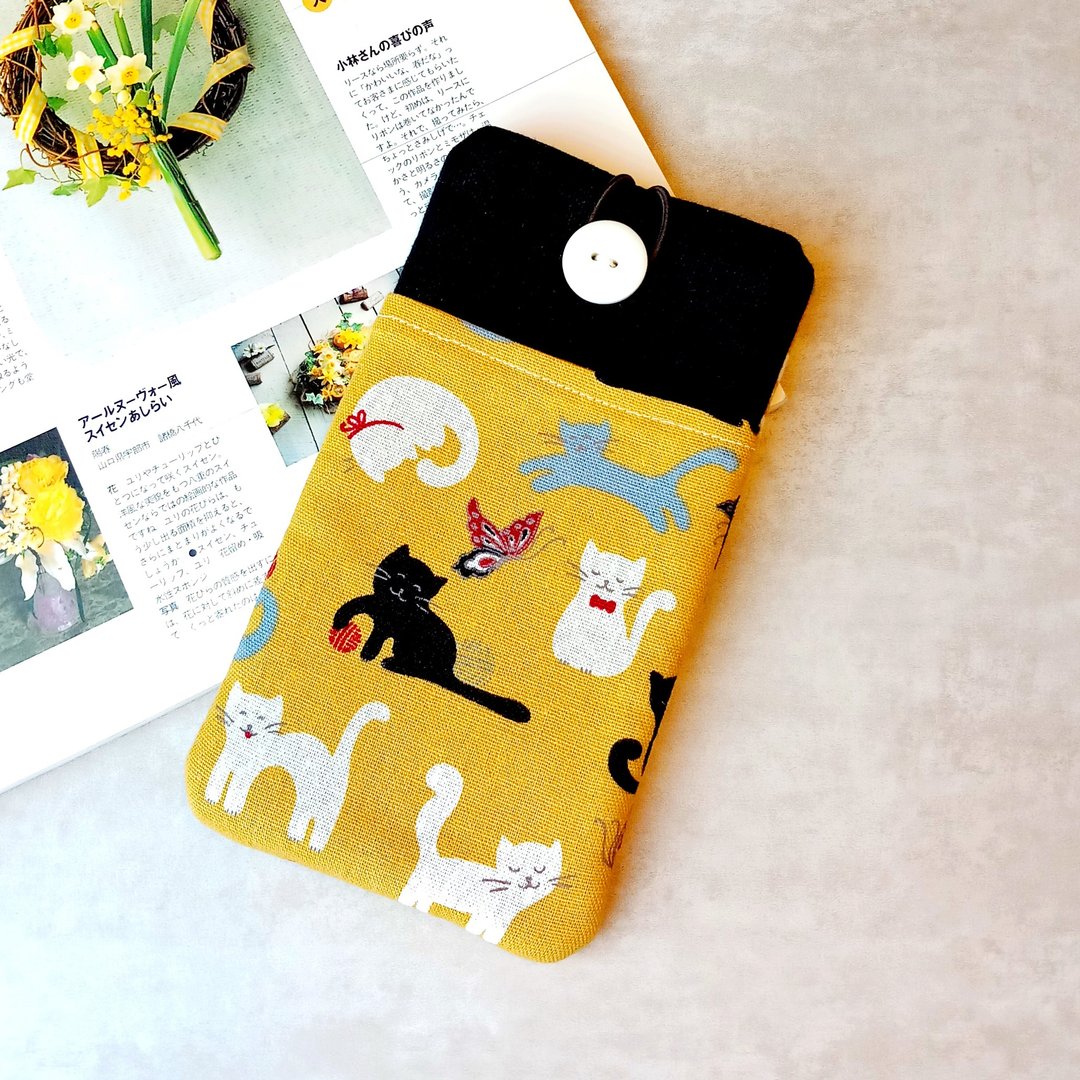 定制化电话包 手机袋 手机保护布套例如 iPhone  猫咪 (P-255) - 手机壳/手机套 - 棉．麻 多色