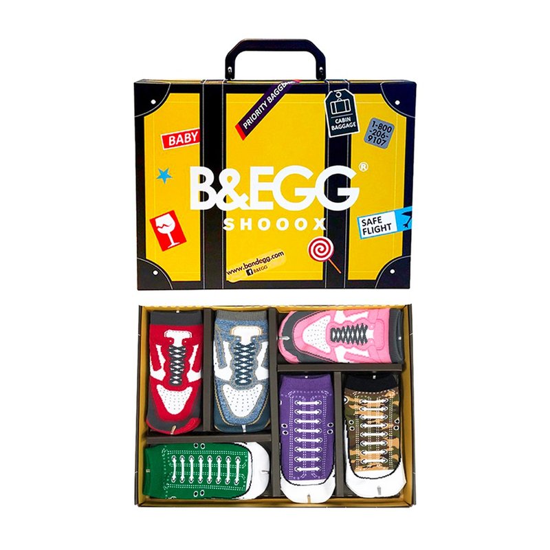 送礼首选【SOCKS鞋型袜】童袜6入礼盒组 Yellow│童袜 | 新生弥月 - 满月礼盒 - 其他材质 